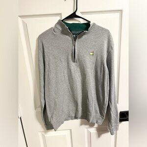 Masters Clubhouse Collection Size S Gray Sweater Sweatshirt 1/4 Zip Pima Cotton